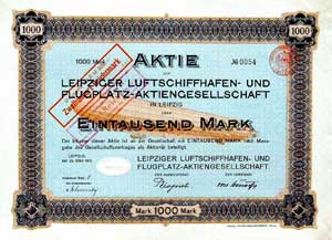 Aktie Leipziger Luftschiffhafen 1922